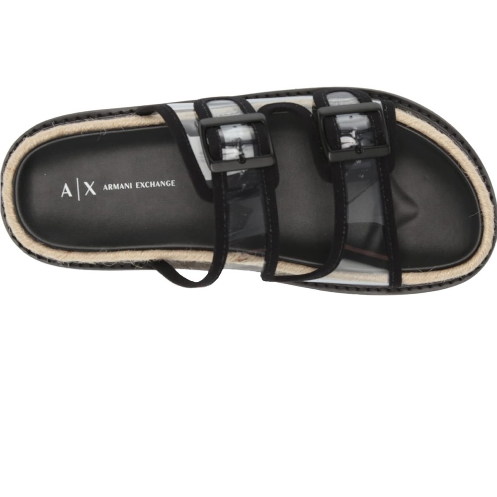 A|X Armani ExchangeClear 2-Strap Slide Espadrille Sandal/ Size EU 39